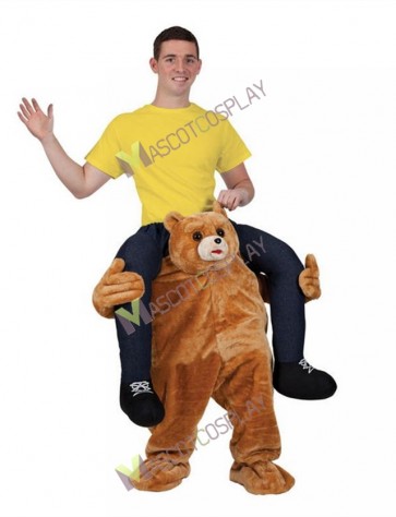 Ride on Me Teddy Bear Carry Me Ride Mascot Costume Brown Bear Stuffed ...