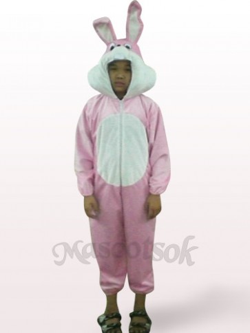 Easter Pink Rabbit Open Face Kids Plush Mascot Costume