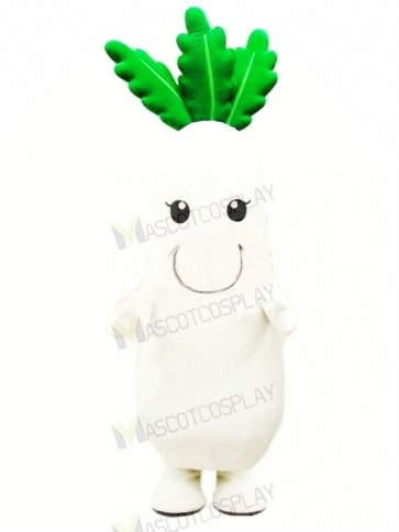 White Radish Vegetable Mascot Costume Cartoon