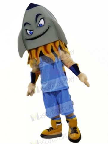 Funny Grey Rocket Mascot Costume Cartoon