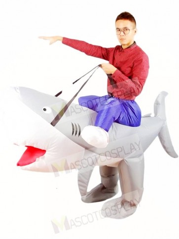 Ride on Shark Inflatable Halloween Xmas Costumes for Adults