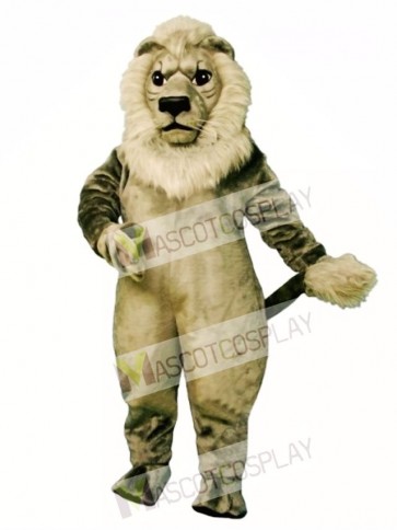 Cute Old Grey Lion Mascot Costume