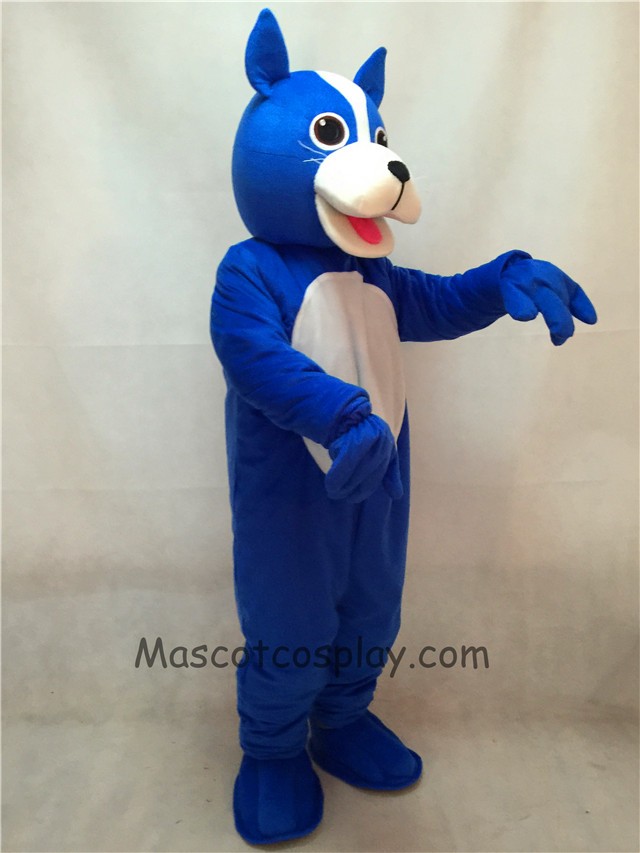 High Quality Adult Blue Boston Terrier Dog Mascot Costume