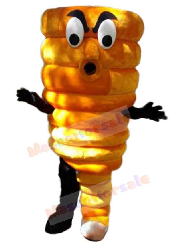 Angry Golden Whirlwind Mascot Costume Tornado