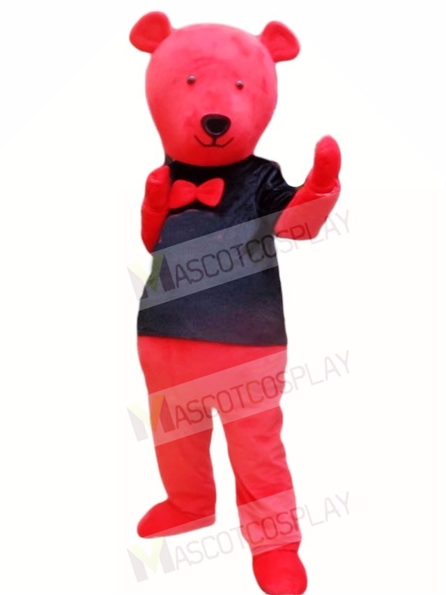 black and red teddy bear