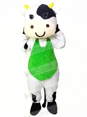 Milk Cow with Green Vest Mascot Costumes Cheap	