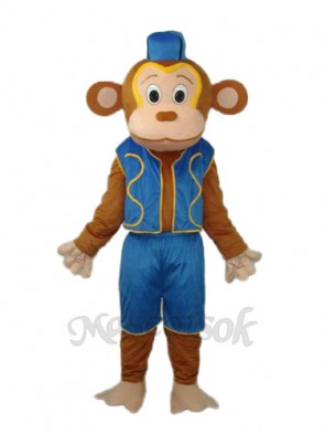 Clown Monkey in Blue Vest Mascot Adult Costume 