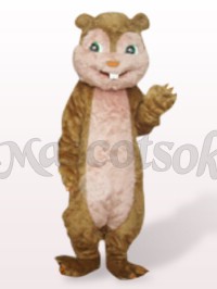 Brown Long Hair Squirrel Plush Adult Mascot Costume