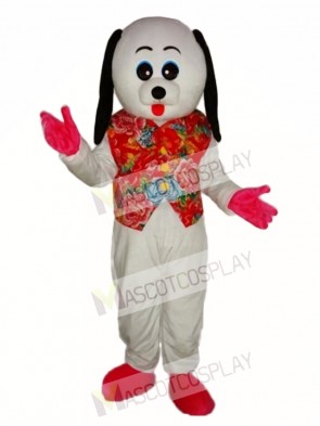White Dog Mascot Adult Costume