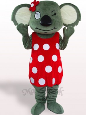 Red Skirt Koala Plush Adult Mascot Costume