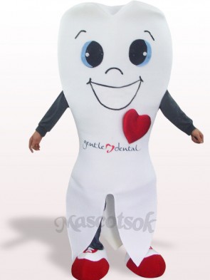 White Tooth Plush Adult Mascot Costume