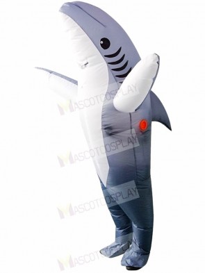 Gray Shark Inflatable Halloween Xmas Blow Up Costumes for Adults