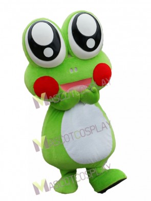 Cute Cartoon Frog with Big Eyes Mascot Costume