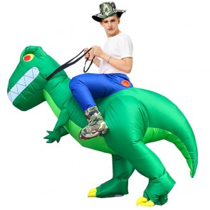 T-Rex Carry me Ride on Inflatable Costume Dinosaur with Big Teeth Blow up Jumpsuit for Adult/Kid