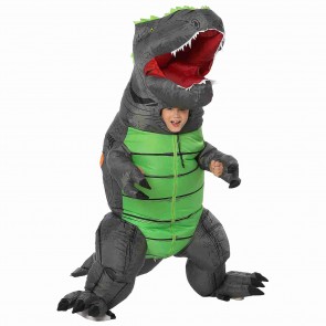 Gray T-Rex Dinosaur Inflatable Costume Air Blow up Party Suit for Adult/Kid
