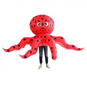 Red Octopus Squid Inflatable Costume Halloween Christmas Costume for Adult