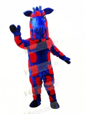 Blue and Red Giraffe Mascot Costumes Animal