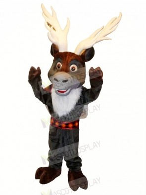 Grey Reindeer with Big Eyes Mascot Costumes Cartoon