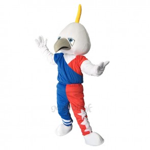 White Muscle Eagle Plush Adult Mascot Costume