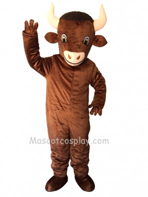 New Cute Brown Bison Mascot Costume 