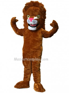 Cute Brown Power Cat Lion Mascot Costume