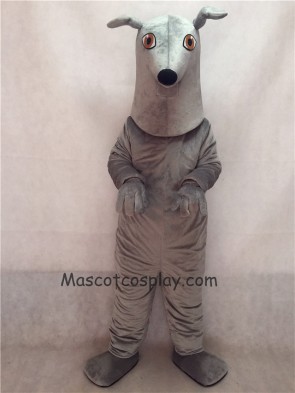 Light Grey Greyhound Dog Mascot Costume 