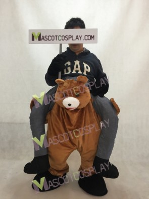 Ride on Me Teddy Bear Carry Me Piggyback Brown Bear Stuffed Stag Mascot Costume 