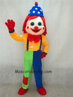 Blue Hat Clown Adult Funny Mascot Costume