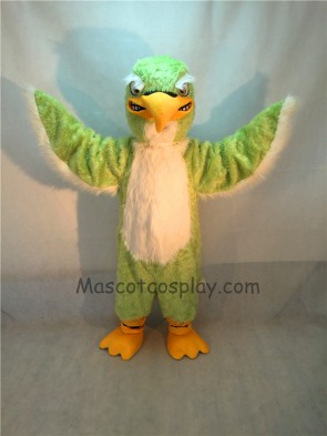 Green and White Falcon Mascot Costume 