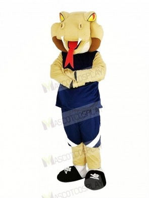 The Cobra Snake with Blue Sportswear Mascot Costume Animal