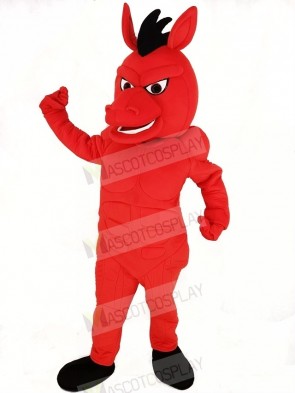 Fierce Red Mustang Horse Mascot Costume