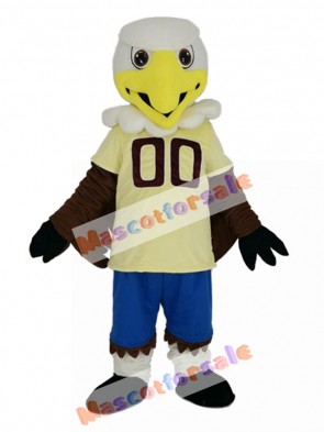 College Eagle with Yellow Jersey Mascot Costume