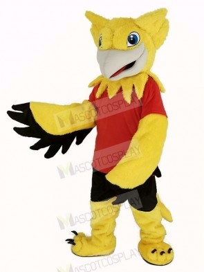 Yellow Gryphon with Red T-shirt Mascot Costume Animal