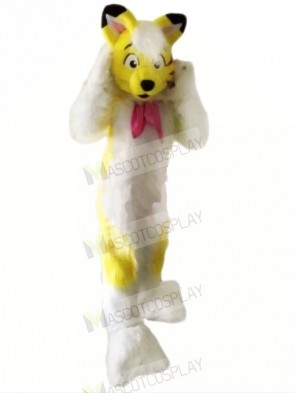 Yellow Furry Husky Dog Mascot Costumes Cartoon	