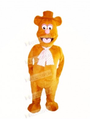 Fozzie Bear with Pink Nose Mascot Costume Cartoon