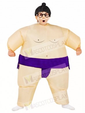 Purple Japanese Fat Man Sumo Inflatable Halloween Christmas Costumes for Kids
