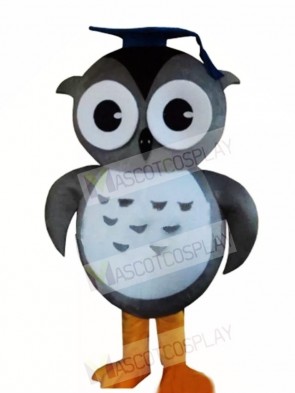 Gray Doctor Owl Mascot Costumes with Cap Animal