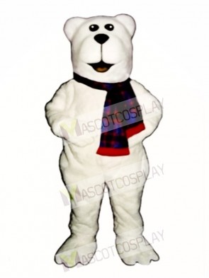 Arctic Bear with Scarf Christmas Mascot Costume