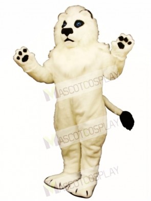 Cute White Lion Mascot Costume