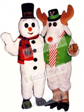 Peppermint Moose with Lite-up Nose Christmas Mascot Costume