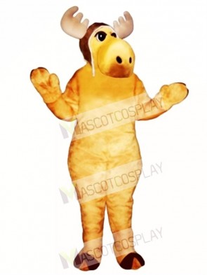 Cute Flying Moose with Hat Mascot Costume