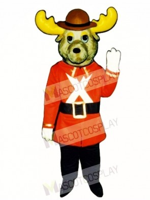 Cute Mountie Moose Mascot Costume