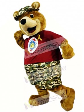 Camouflage Pants Bear Mascot Costumes