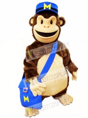 Cartoon Chimp with Blue Hat Mascot Costumes Animal