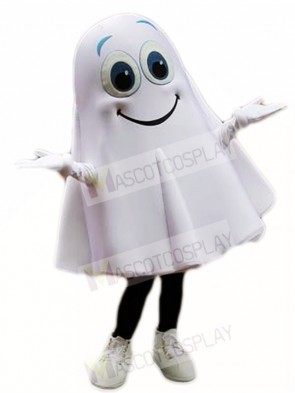 Smiling White Ghost Spirit Mascot Costumes Halloween