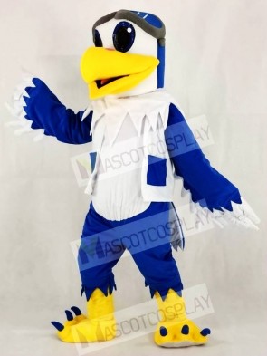 Blue and White Eagle Ace Pilot Bird Hawk Mascot Costumes Animal