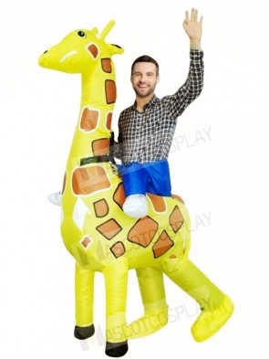 Giraffe Carry me on Christmas Inflatable Halloween Xmas Costumes for Adults