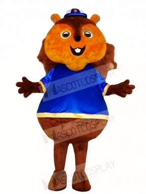 Brown Squirrel in Blue Shirt Mascot Costumes Animal