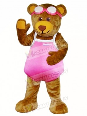 Bear in Pink Swimwear Mascot Costumes Animal