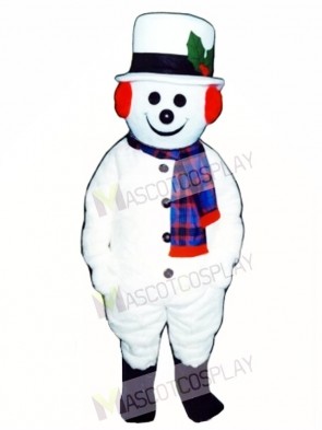 Cute Extra Round Snowman with Hat & Scarf Mascot Costume